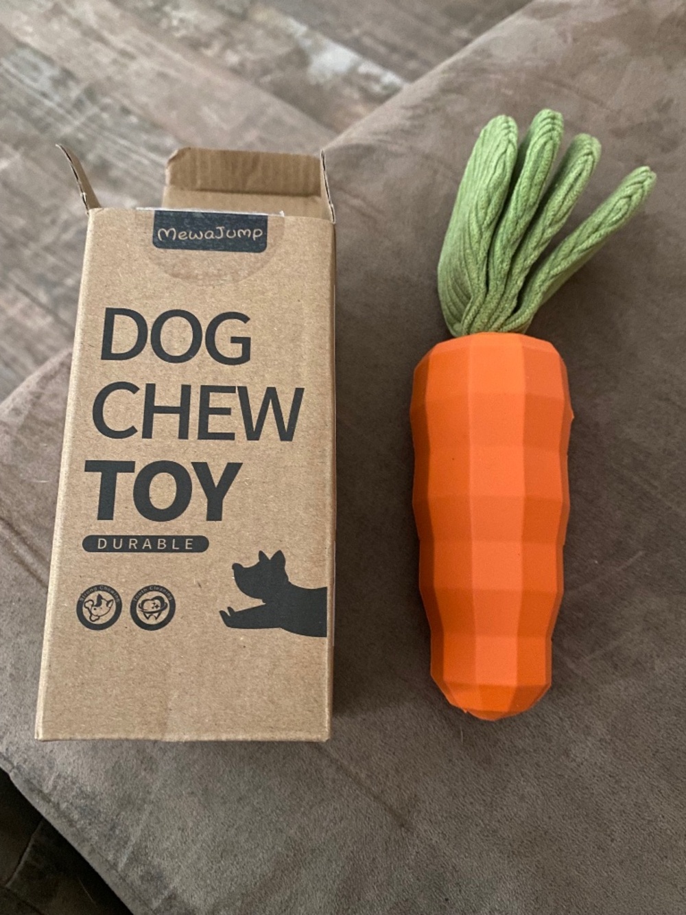 NWT Dog Chew Toys for Aggressive Chewers Rubber Carrot Squeaky Dog Toys